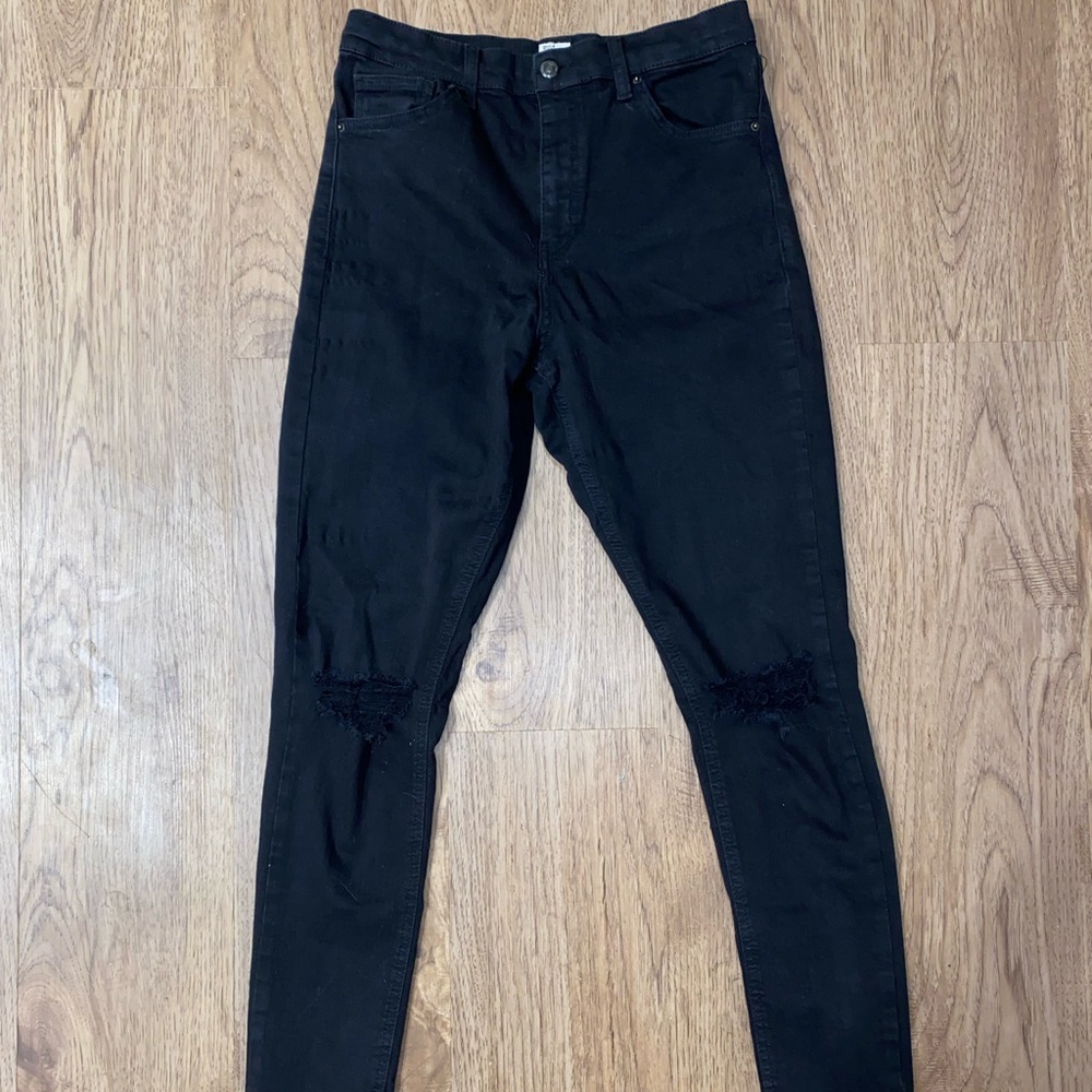 Top shop black high waisted jeans
